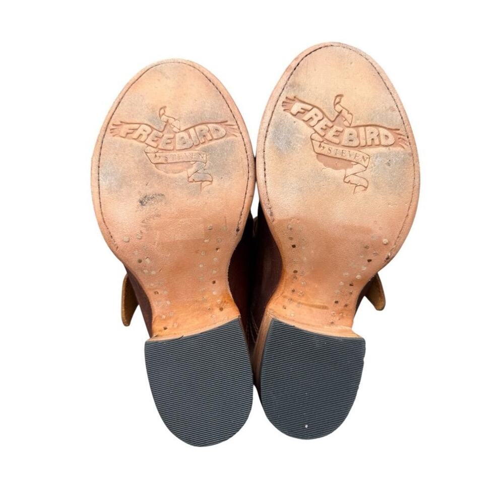 Freebird Caprice Boho Slide Sandal Heel Brown Leather Women size 5 - Picture 6 of 6